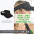 Gaiam Classic Fitness Quick-Dry Visor - Sweat-Wicking Sun Visors for Women with Open-Top Visor Cut for Releasing Excess Body Heat, Trendy Women's ...