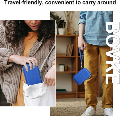 BOVKE Carrying Case Compatible with JBL Go 4 Portable Bluetooth Wireless Speaker, Extra Mesh Pocket for Charging Cables and Accessories, Blue...