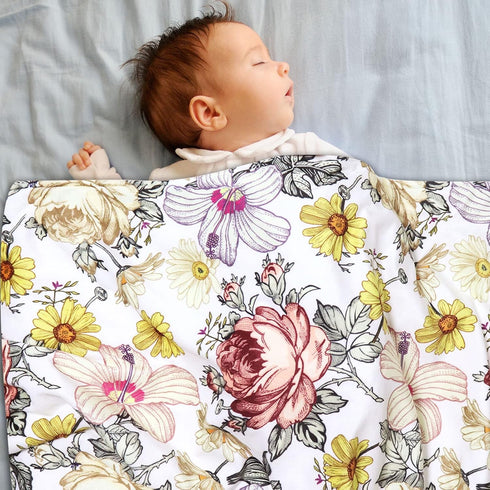 Floral Baby Blankets, Floral Toddler Blanket for Boys Girls, Dotted Backing, Double Layer, Crib Receiving Blanket, for Nursery/Stroller/Toddler Be...
