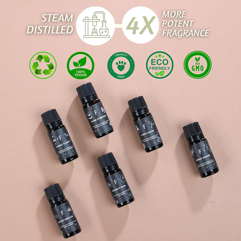 Folkulture Fragrance Oils for Diffusers, Set of 6 Essential Oils Set for Diffuser for Home, Diffuser Oil Scents - Palo Santo Sandalwood Lavender W...