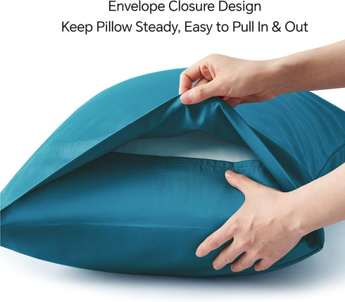 BEDELITE Pillow Cases Queen Size Set of 2, Rayon Derived from Bamboo, Cooling Pillow Cases for Hot Sleepers & Night Sweats, Breathable and Silky S...