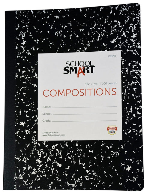School Smart 1335763 Stiff Picture/Story Composition Book, 100 Sheets, 9-3/4 x 7-1/2 Inches...