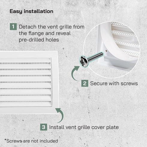 Vent Systems 4'' Inch White Pack of 2 Air Vent Cover Dryer Vents and Bathroom Exhaust Vents Pipe, Black Louvered Dryer Vent Cover Keeps Out Insect...