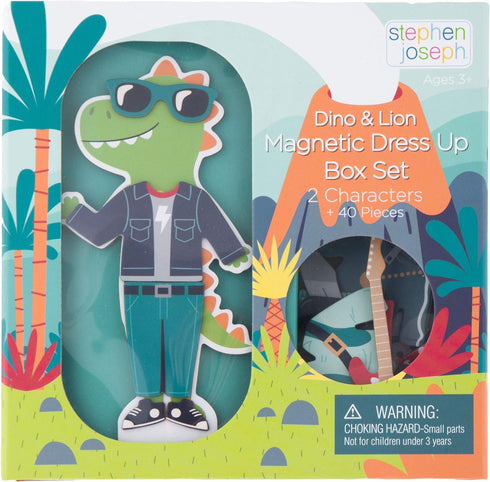 Stephen Joseph, Magnetic Dress Up Doll Dino and Lion...