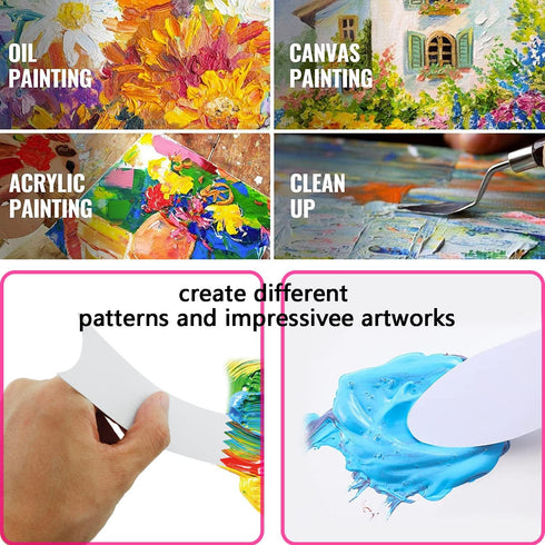 MTQY 7 in 1 Paint Scraper Acrylic Pouring Swipe Tools with Brush for Acrylic Painting Technique...