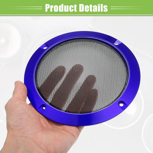 ACROPIX Universal 5" Car Speaker Grills Cover Mesh Round 5 Inch Audio Speaker Subwoofer Guard Protector Case with Mounting Screws Iron Blue - Pack...