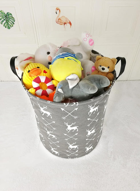19.7 Inch Round Kids Laundry Clothes Hamper Laundry Basket with Handles,Baby Toys Storage Organizer Bins Laundry Gift Basket for Boys and Girls Ro...