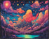 Posterizer 1 pcs- psychedelic funky hippie colorful landscape 3-Abstract & Modern Art-Fantasy & Fiction Art- Living Room Bedroom Decor- unframed w...