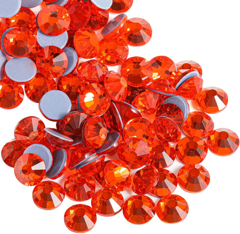 Beadsland Hotfix Rhinestones, 2880pcs Flatback Crystal Rhinestones for Crafts Clothes DIY Decorations, Orange, SS10, 2.7-2.9mm...
