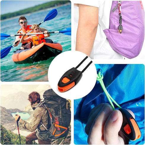 5 Pack Zipper Pull Whistles, Loud Emergency Survival Whistle for Kayak Canoe Fishing Lanyard Zipper Pull Cord Ends Lock Paracord Knife Outdoor Cam...