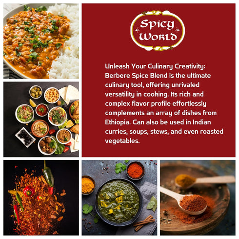 Spicy World Berbere Spice Blend | Authentic Ethiopian Seasoning Hand-Blended | Rich 14-Spice Mix for Flavorful Dishes (14 oz)...