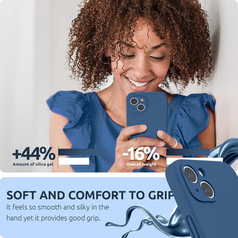 SURPHY Compatible with iPhone 13 Case with Screen Protector, (Camera Protection & Soft Microfiber Lining) Liquid Silicone Phone Case 6.1 inch 2021...