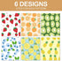 JarThenaAMCS 12 Sheet Fruit Wrapping Paper Strawberry Lemon Pineapple Gift Wrap Paper Bulk Summer Decorative Art Paper Folded Flat for Birthday Ba...