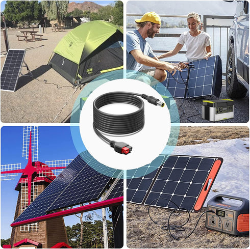 Anderson-to-8mm Extension Cable 10FT/3m 14AWG Wire 8mm DC Power Plug Adapter for Solar Panel RV Goal Zero Yeti Jackery, Compatible with Anderson P...