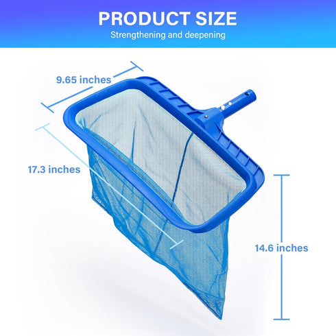 Swimming Pool Leaf Skimmer Net, Reinforced Frame Deep Rake Pool Cleaning Net without Pole, Larger Capacity Fine Pool Nets for Cleaning, Easy Scoop...