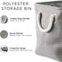 DII Polyester Container with Handles, Herringbone Storage Bin, Large Round, Small Square, Gray...