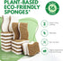Natural Kitchen Sponges Pack of 16, Cellulose & Coconut Dish Sponge, Walnut Scrubber Sponges, Plate Friendly, No Scratch Eco Dishwashing Sponge fo...