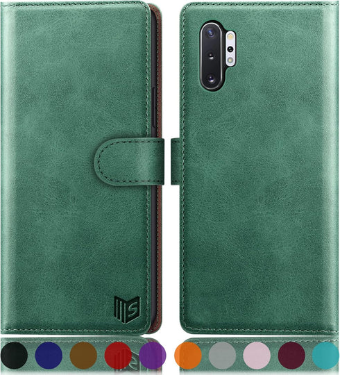 SUANPOT for Samsung Galaxy Note 10+/10 Plus 6.8" with RFID Blocking Leather Wallet case Credit Card Holder, Flip Folio Book Phone case Cover for W...