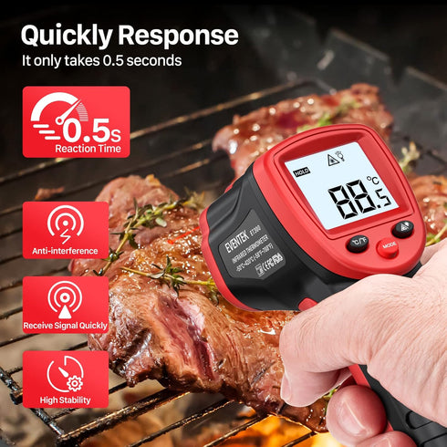 Eventek Infrared Thermometer Temperature Gun -58°F~788°F (-50°C~420°C), IR Laser Thermometer Gun for Cooking, Pizza Oven, Grill, Griddle, Engine w...