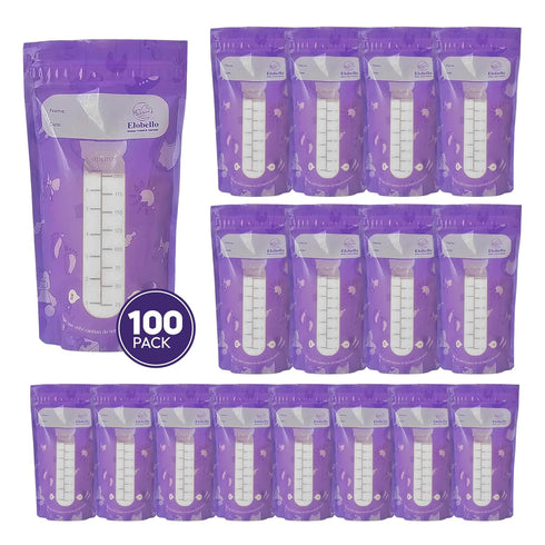 Breastmilk Storage Bag100-Pack 7oz Breast Milk Storage Bags Freezer BPA Free – Leakproof Double Zip Milk Bags for Breastmilk Refrigeration – Self-...