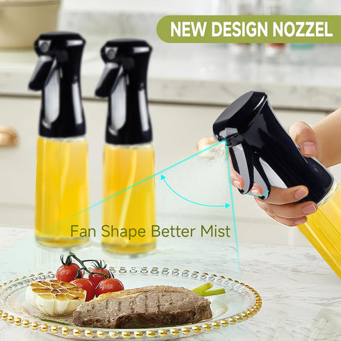 Oil Sprayer for Cooking-200ml Thick Glass Olive Oil Sprayer with Large Range, Refillable Oil Mister Spray Bottle for Air Fryer, Salad Making, Baki...
