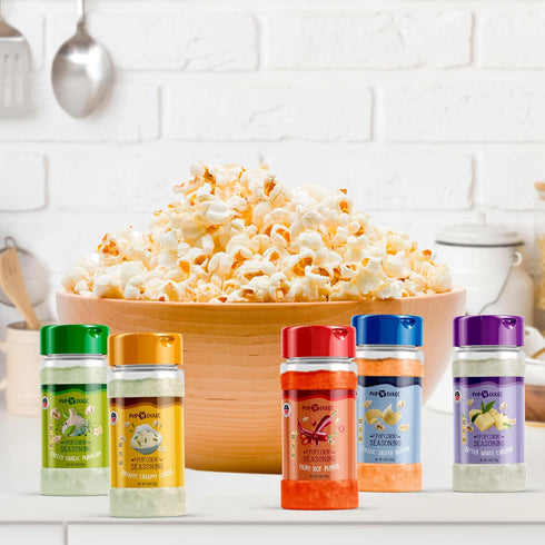Popcorn Seasoning Variety Pack, 5 Gourmet Popcorn Flavoring Kit 2.5 OZ, Non-GMO Gluten Free Essential Movie Night Supplies Popcorn Gift Movie Thea...