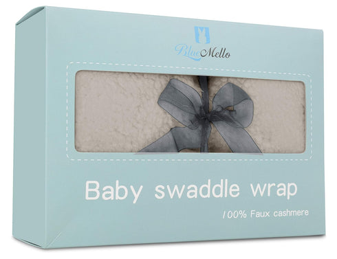 BlueMello Swaddle Blanket | Ultra-Soft Plush Essential for Infants 0-6 Months | Receiving Swaddling Wrap Grey | Ideal Newborn Registry and Toddler...