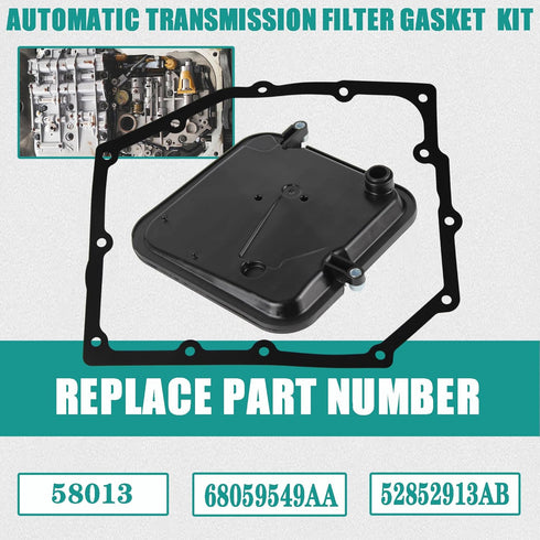 Automatic Transmission Filter Oil Pan Gasket Kit Compatible with 2003-2013 Chrysler 300 Dodge Challenger Charger Dakota Durango Magnum Nitro Jeep ...