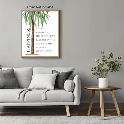 Posterizer 1 pcs-Happiness, positive quote-Motivational & Inspirational Art-Gift for Couples boyfriend girlfriend Husband Wife-Living Room Bedroom...
