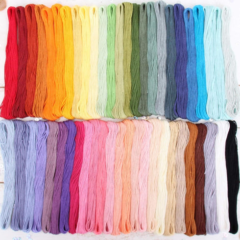 12 Skeins ThreadArt Premium Egyptian Long Fiber Cotton Embroidery Floss | Pink | 6 Strand Divisible Thread 8.75yds Each For Hand Embroidery, Frien...