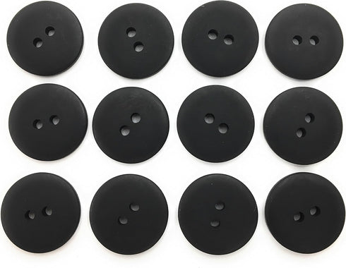 12 Tailored Premium Flat Suspender Buttons, Military Army Buttons 3/4" Matte Black Flat Buttons...
