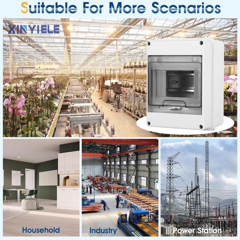 Waterproof Distribution Protection Box, ABS Plastic Breaker Electrical Box and Transparent Cover IP65, for Indoor Outdoor Wall Circuit Breaker (HT...