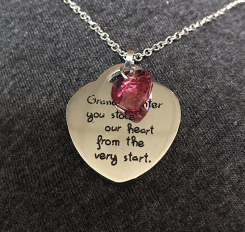 Grandaughter, You Stole Our Heart from the Very Start' Pendant Necklace...