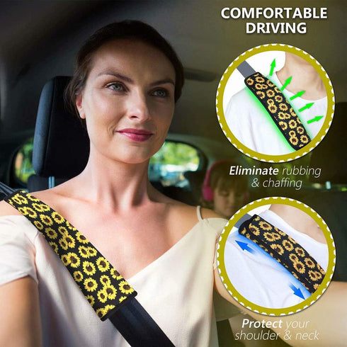 Dreaweet Grey Leopard Print Seat Belt Pads Cover for Adults Kids, Stylish Car Seatbelt Cover 2 pcs, Universal Soft and Safe...