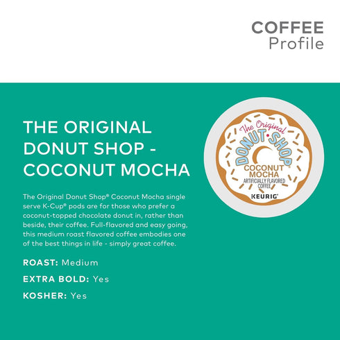 The Original Donut Shop Coffee,medium roast pods Coconut Mocha, 4.1 Ounce, 12 Count...