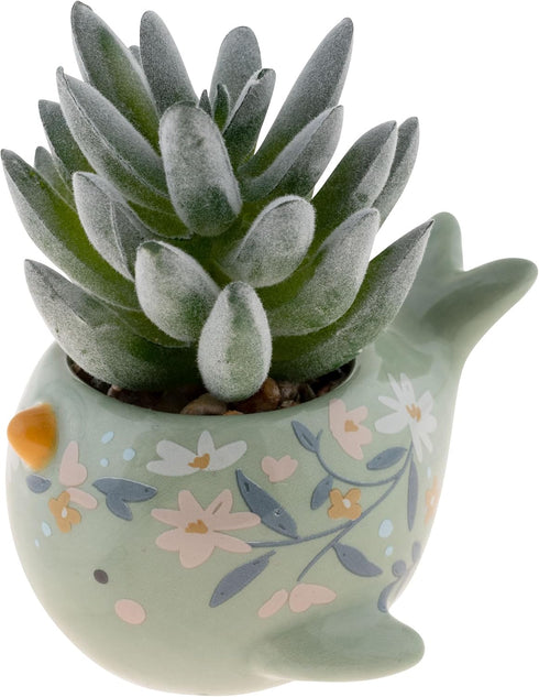 Karma, Shaped Succulent Pot, Artificial Succulents in Ceramic Pot, Faux Mini Succulent Plant, Desk Decor, Office Plants, Succulent Décor Faux Succ...