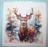 Fabric Panel 14"x14" Deer Buck 100% Cotton Quilting Panel Square AM1563...