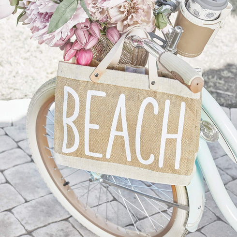 Santa Barbara Design Studio Hold Everything Waterproof Jute Tote Bag, Mini, Beach...
