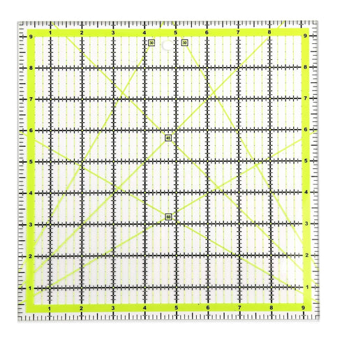 UOOU Quilting Ruler (9.5"X9.5"), Square Quilting Rulers Fabric Cutting Ruler Acrylic Quilters Rulers Clear Mark for Easy Precision Cutting and Cra...