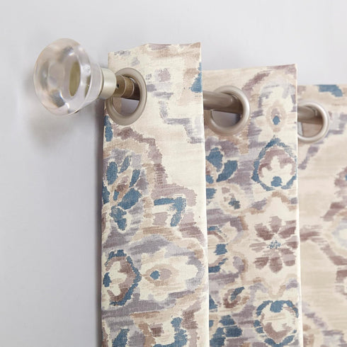 Sun Zero Regina Floral Watercolor Energy Efficient Grommet Curtain Panel, 40" x 84", Linen...