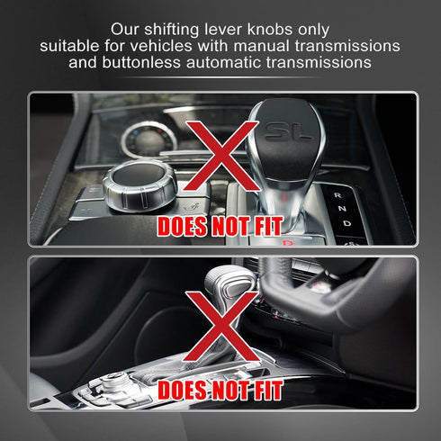X AUTOHAUX Black Shifter Knob Automatic Gear Shift Knob with Push Buttons Universal Aluminum Alloy Lever Long Handle Stick with Adapter Set for Mo...