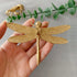 Gold Dragonfly Sculpture Solid Metal Insect Ornament Mini Insect Figurine for Home Office Garden Desktop Decor (Dragonfly)...