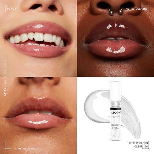 NYX PROFESSIONAL MAKEUP Butter Gloss, Non-Sticky Lip Gloss - Sugar Glass (Clear)...
