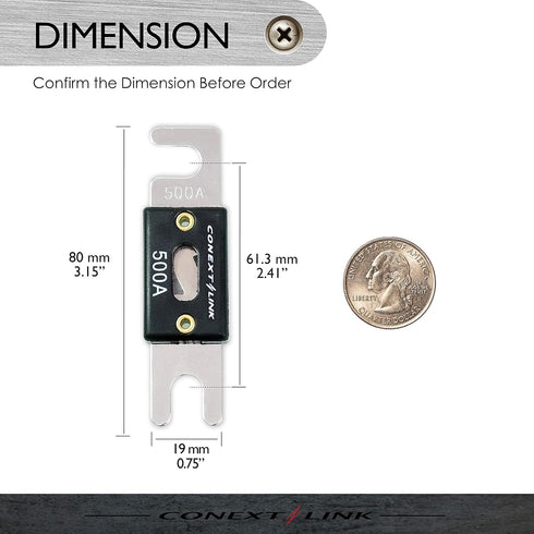 Conext Link ANL500-5 Nickel 500 Amp ANL Fuse 5 Pack ?14026?...