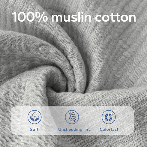 ZIGJOY Bunny Lovey Muslin Cotton Baby Security Blanket Soft Breathable Lovies for Babies Gifts for Newborn Infant Toddler Boys and Girls, Grey & B...