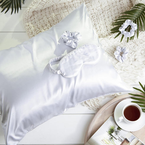Bucky At Home Spa Collection, Silk-Like Satin Sleep Set, 5 Piece Set, Silver...