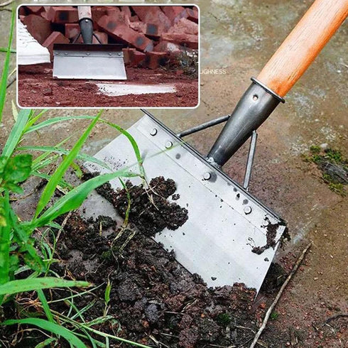Multifunctional Cleaning Shovel, Square Garden Spade Shovel - Manganese Steel Flat Shovel Not Include Pole, 8-12" Heavy Duty Garden Tool for Diggi...