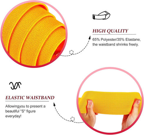 Syhood Halloween Neon Belts for Women 80s Neon Belt 80s Waist Belt Stretch Wide Waistband Elastic Belt Vertical Clasp Buckle Belts for Women Girls...