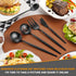 5-Piece Matte Black Serving Utensils Set, Stainless Steel Flatware Serving Set Include Spoon?Fork, Butter Knife and Slotted Spoon?Satin Finish, Di...