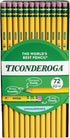 Ticonderoga Wood-Cased Pencils, Unsharpened, 2 HB Soft, Yellow, 72 Count...